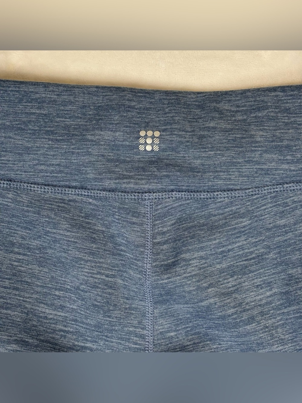 Title Nine Womens M Blue Heather Warm Leggings Side Zip Pocket Reflective Run - Picture 6 of 14